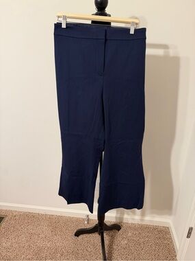 J. Crew Dark Navy Cropped Wide-Leg Pants